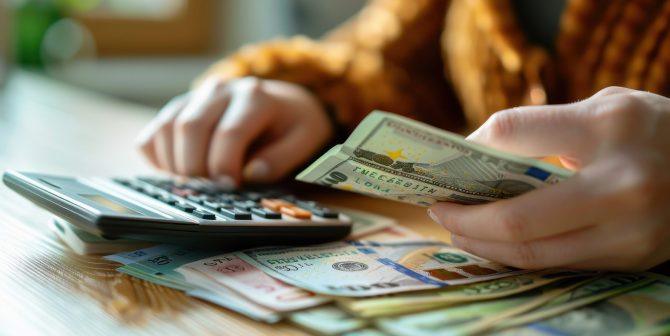 portrait-woman-surrounded-by-money